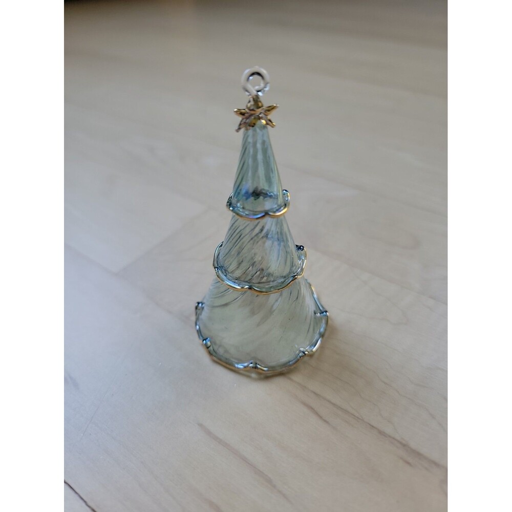 Lenox Thin Blown Glass Christmas Tree Ornament 3.75"